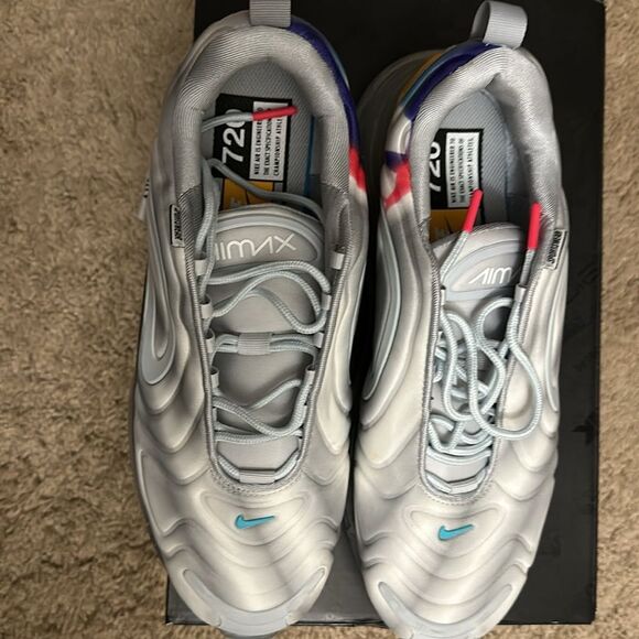 Nike Air Max 720 Sneakers Grey Airbrush Running Shoes Size 11 - Picture 3 of 11